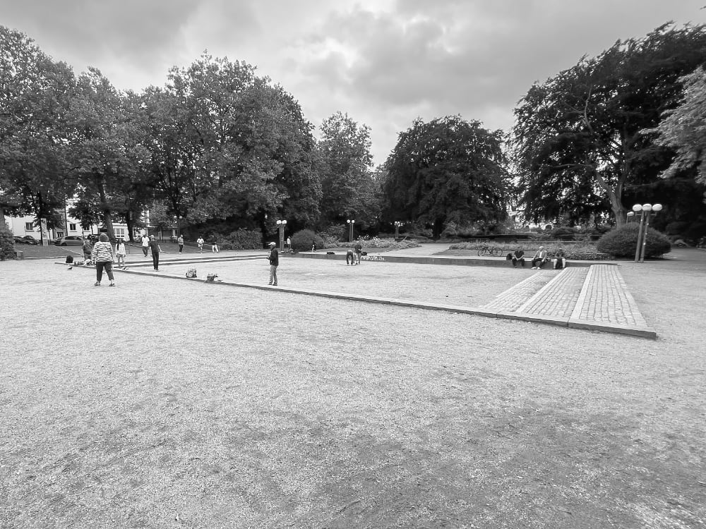 Bouleplatz (Pétanque) am Platz der Republik, Altona. Hamburg