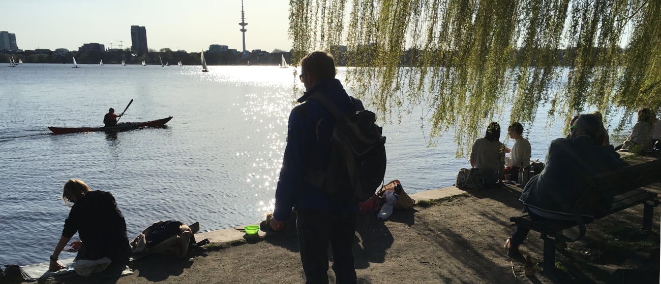 Sunset an der Aussenalster, Hamburg